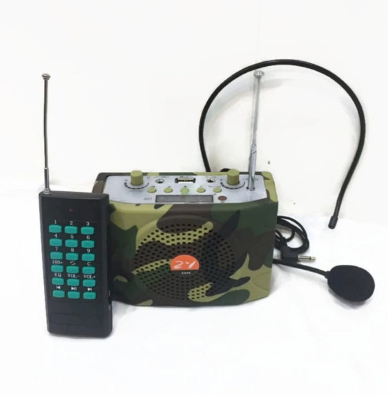 Loa Trợ Giảng, Bẫy Chim E-898 Rằn Ri Có Bluetooth Kèm Túi Đựng, Remote Điều Khiển, Micro, Bộ Sạc